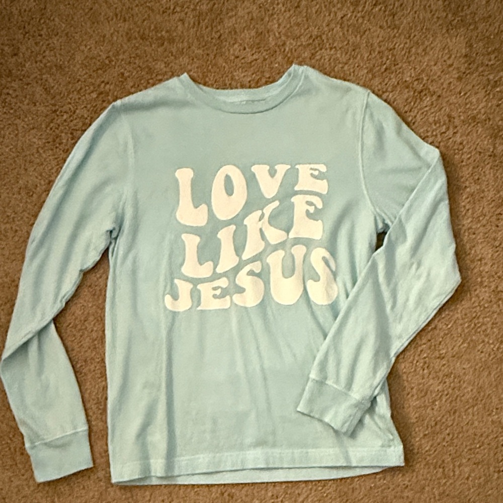 Love Like Jesus Long Sleeve Shirt - Light Blue